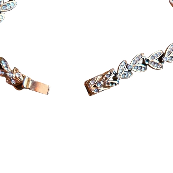 Vintage Atwood & Sawyer Gold & Sapphire Accent Bracelet, Signed - Picture 4 of 9